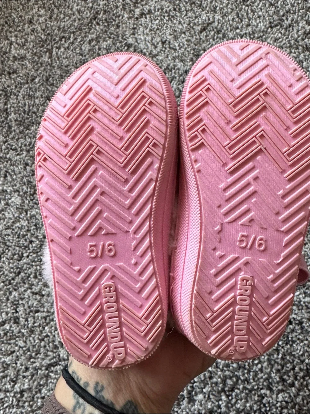 Kids Pink Princess Theme Fuzzy Slippers